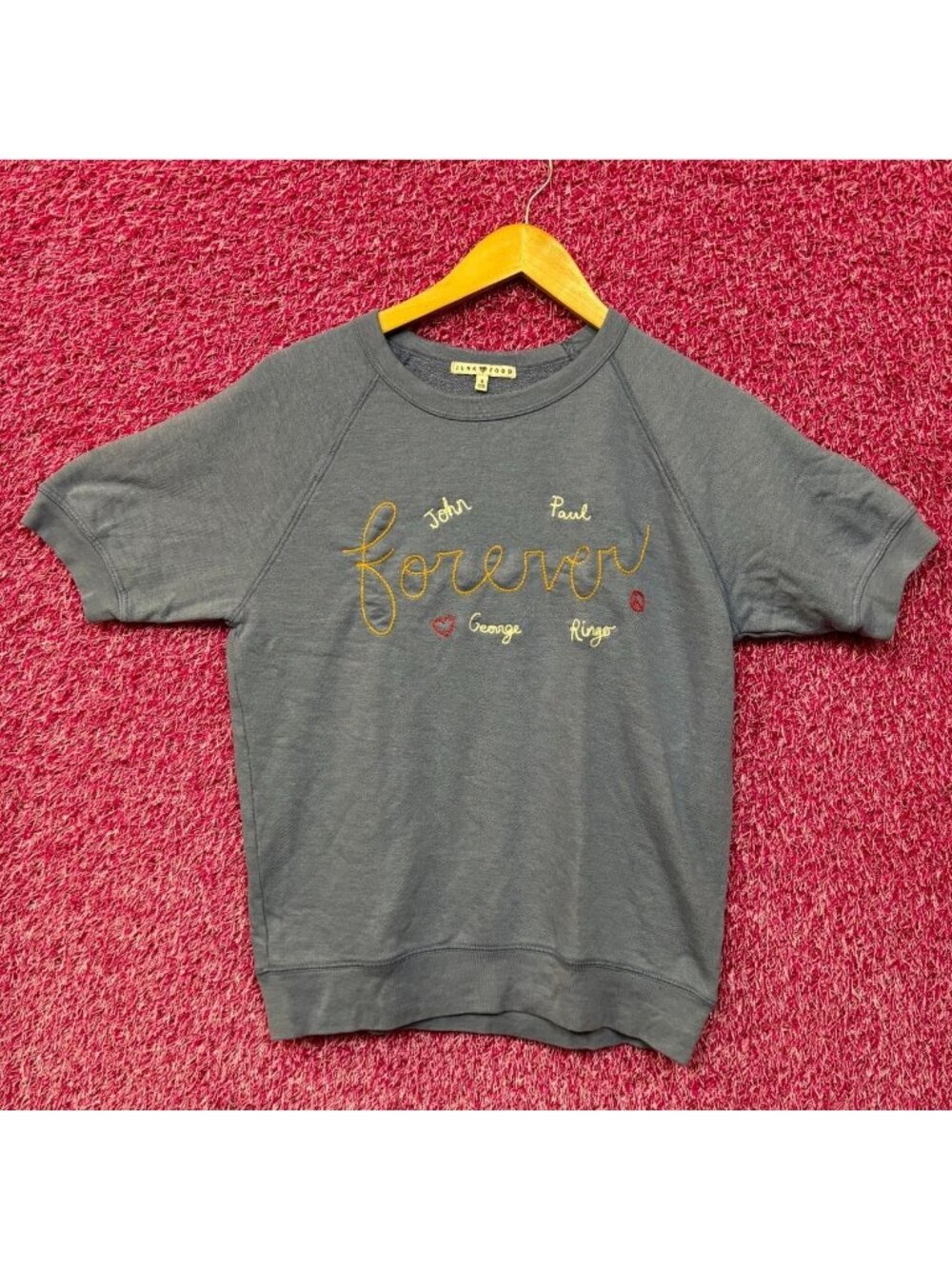 The Beatles Embroidered John Paul George Ringo Rock Sweatshirt S
